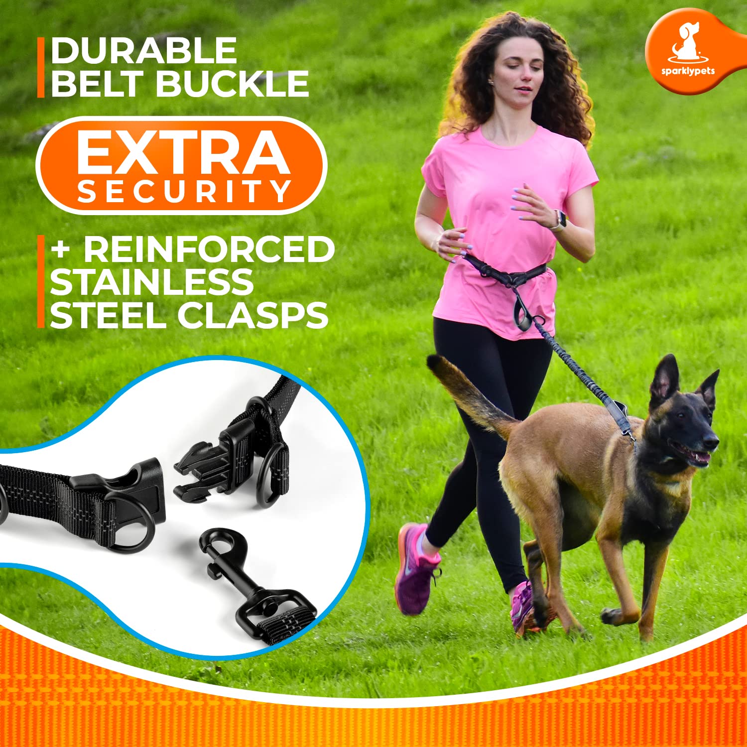SparklyPets urban walk leash ideal for city streets and busy crossings.