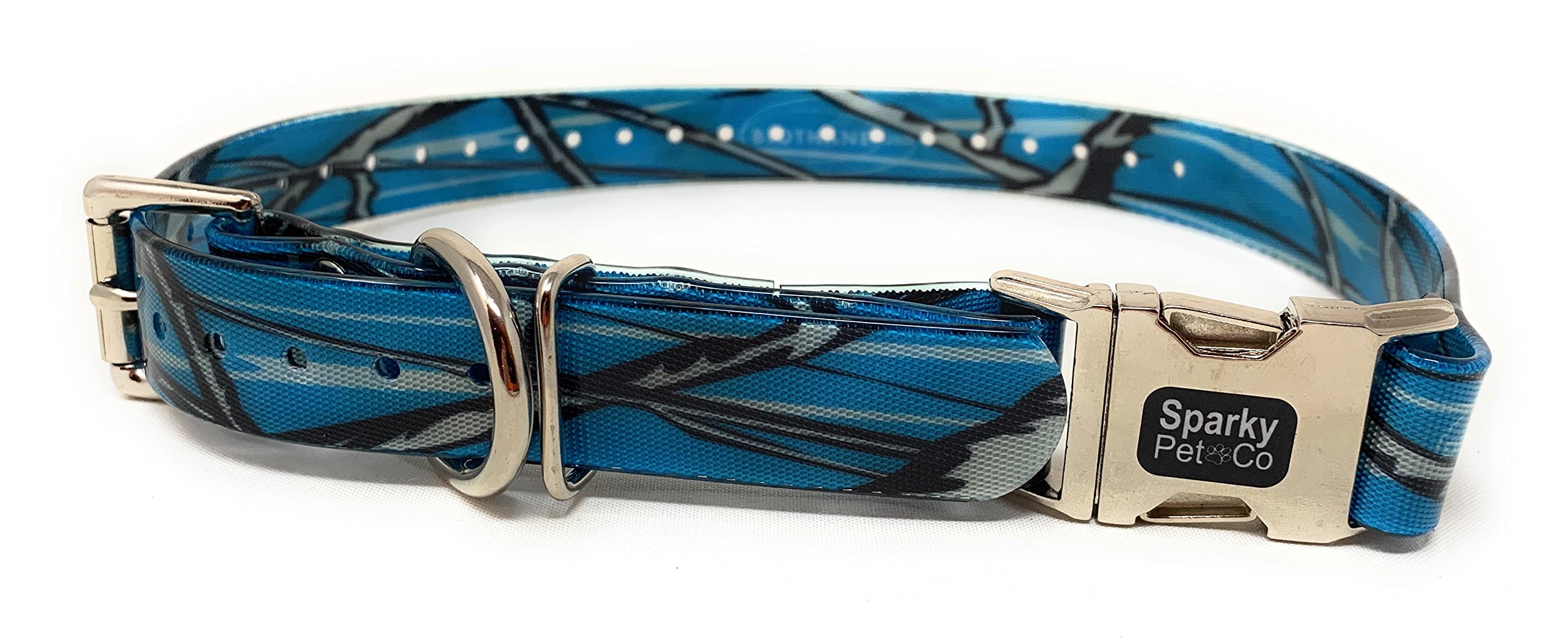 Sparky Pet Co Apollo ecollar replacement strap in blue camo for durable comfort.