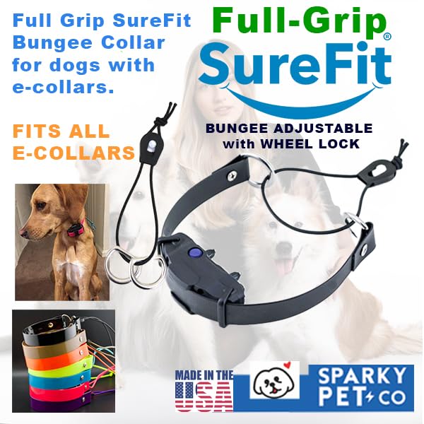 Sparky Pet Co Surefit strap yellow-camo waterproof material for water-friendly use.