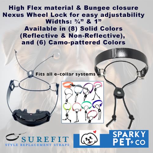 Quick bungee closure on Surefit strap enables easy on/off for dogs