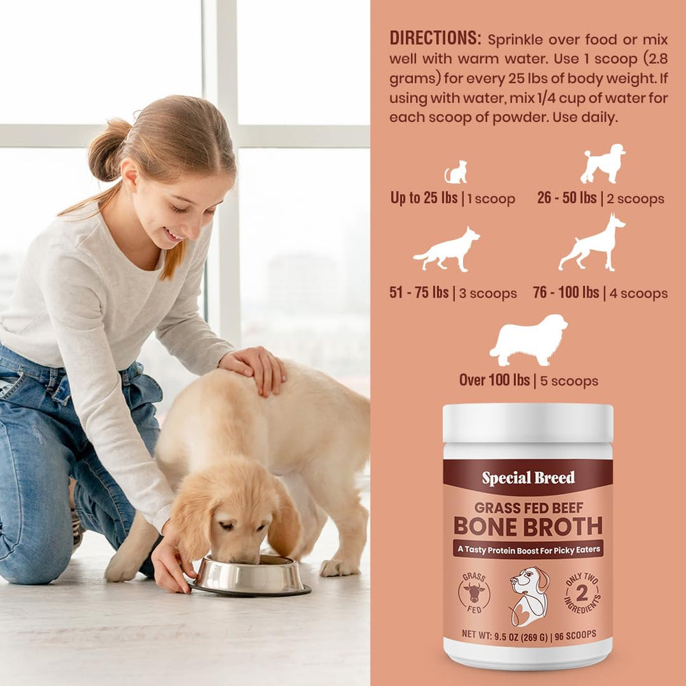 Special Breed Bone Broth Powder is gluten-free and non-GMO for sensitive pets.