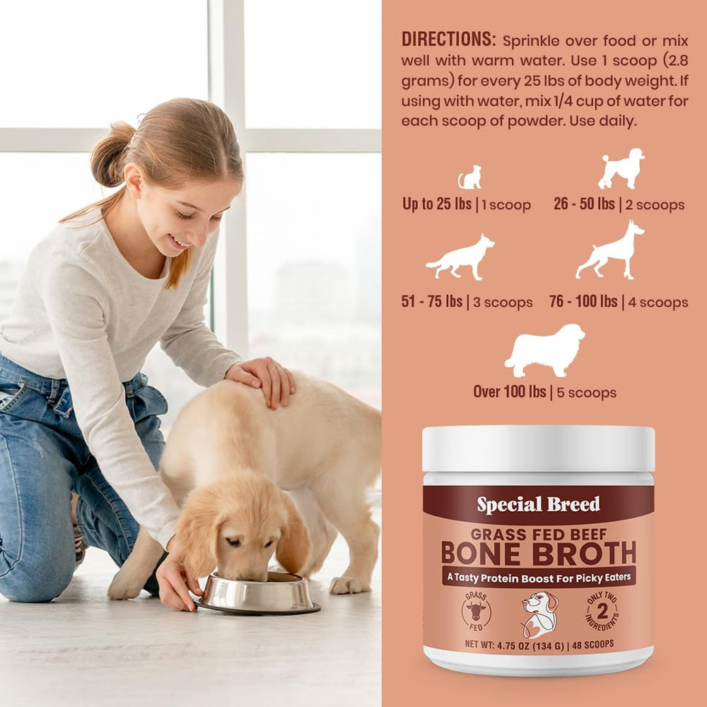 Special Breed bone broth powder gluten-free formulation supports gluten-sensitive pets