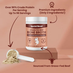 Special Breed Bone Broth Powder highlights grass-fed ingredients for a protein-rich daily boost.