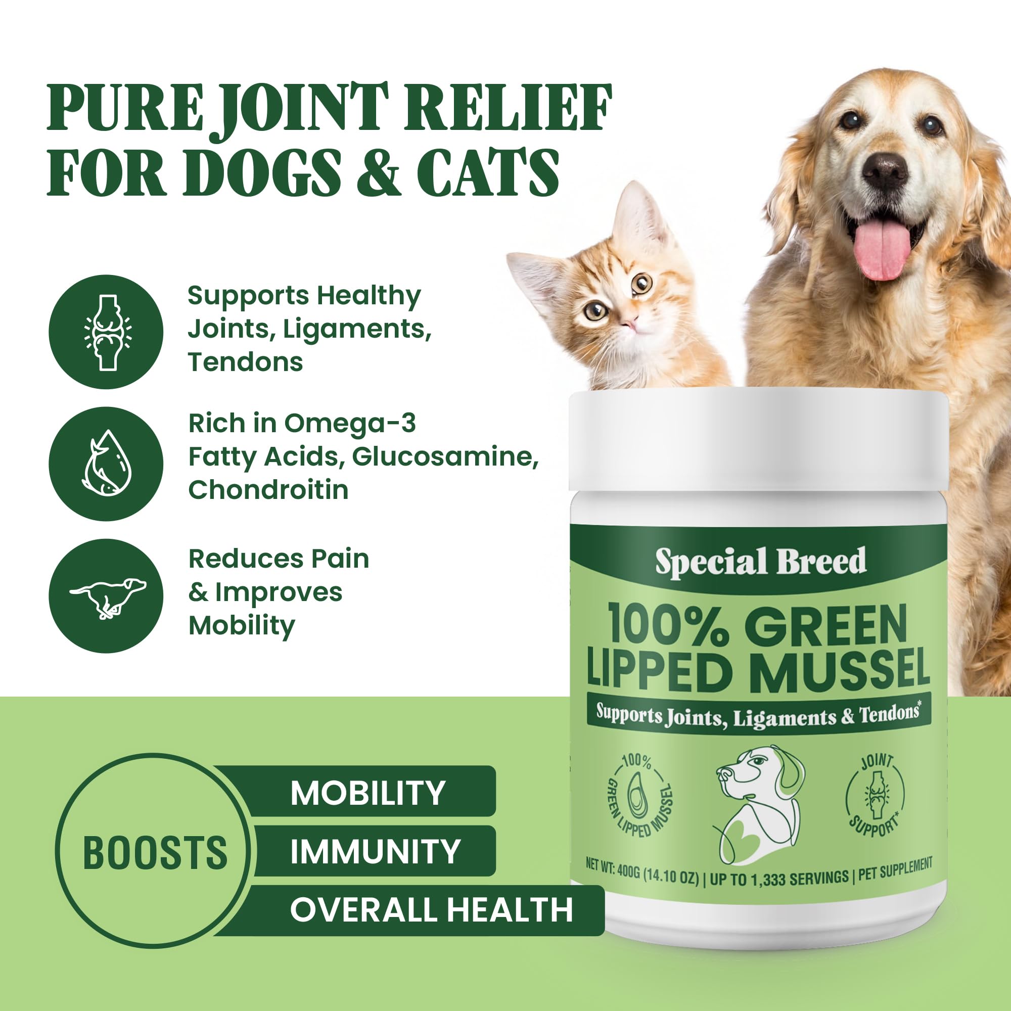 Special Breed Green Lipped Mussel Powder pour showcases easy mixing into meals