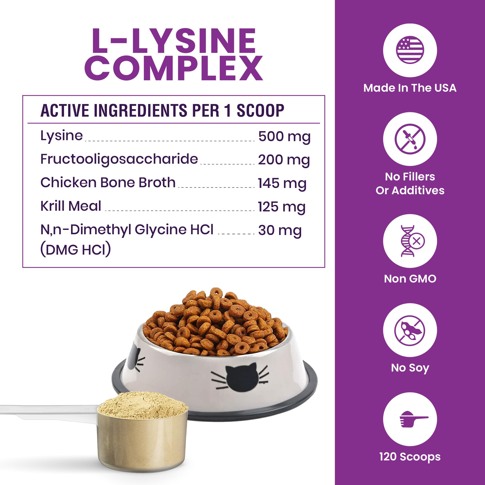 Special Breed L-Lysine prebiotics label emphasizes gut-friendly wellness