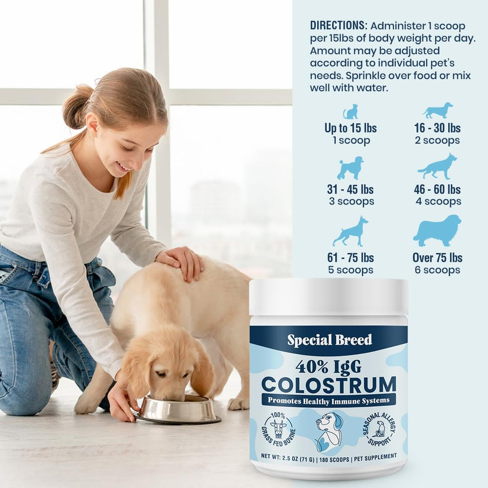 Special Breed powder stirred into water for daily immune support.