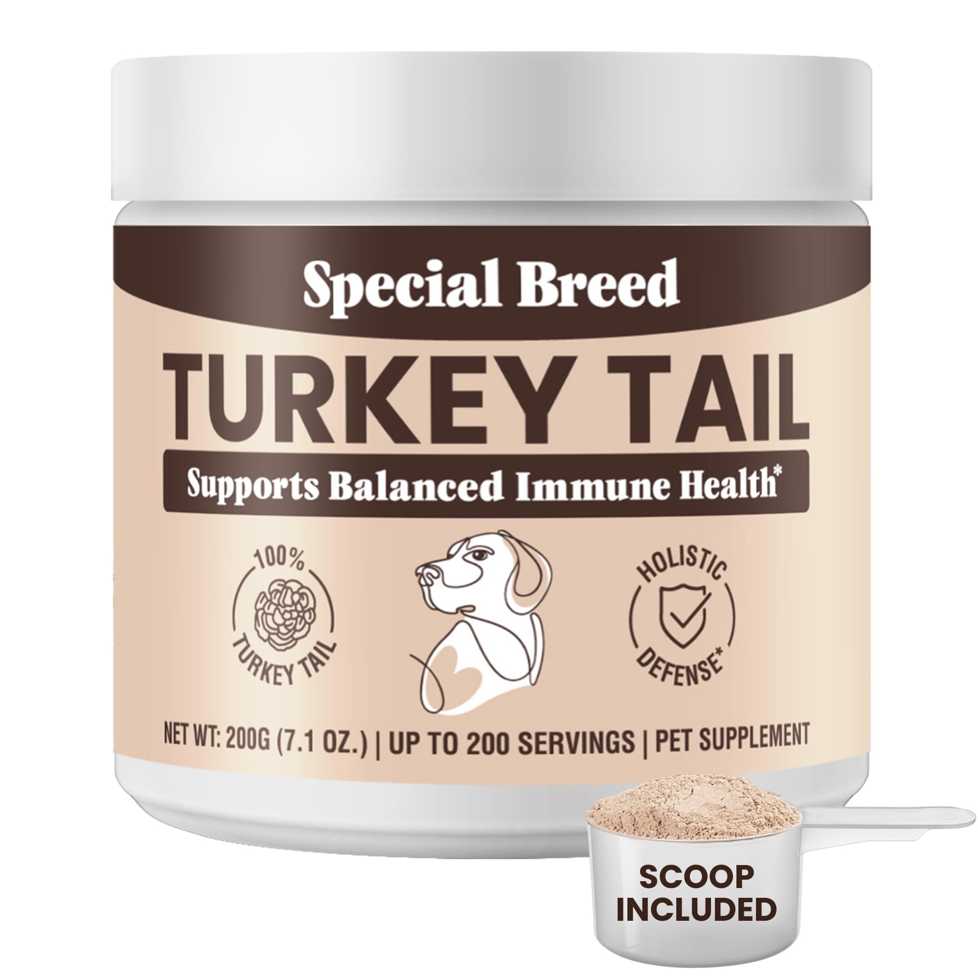 Special Breed Turkey Tail bottle-front view for immune support in pets