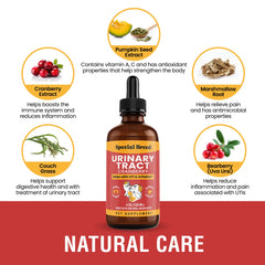 Special Breed UTI supplement label closeup showing cranberry blend for urinary health.