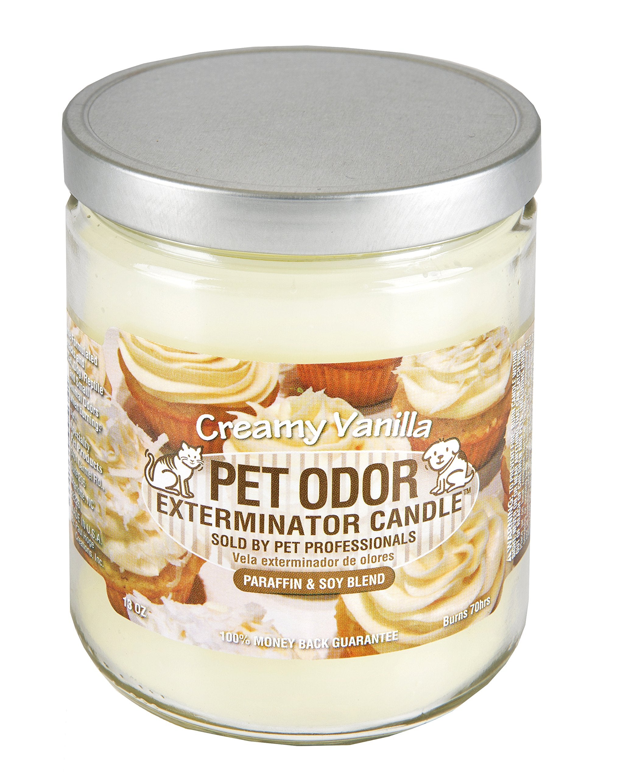 Specialty Pet Products Odor Exterminator Candle burning to neutralize pet odors in living spaces
