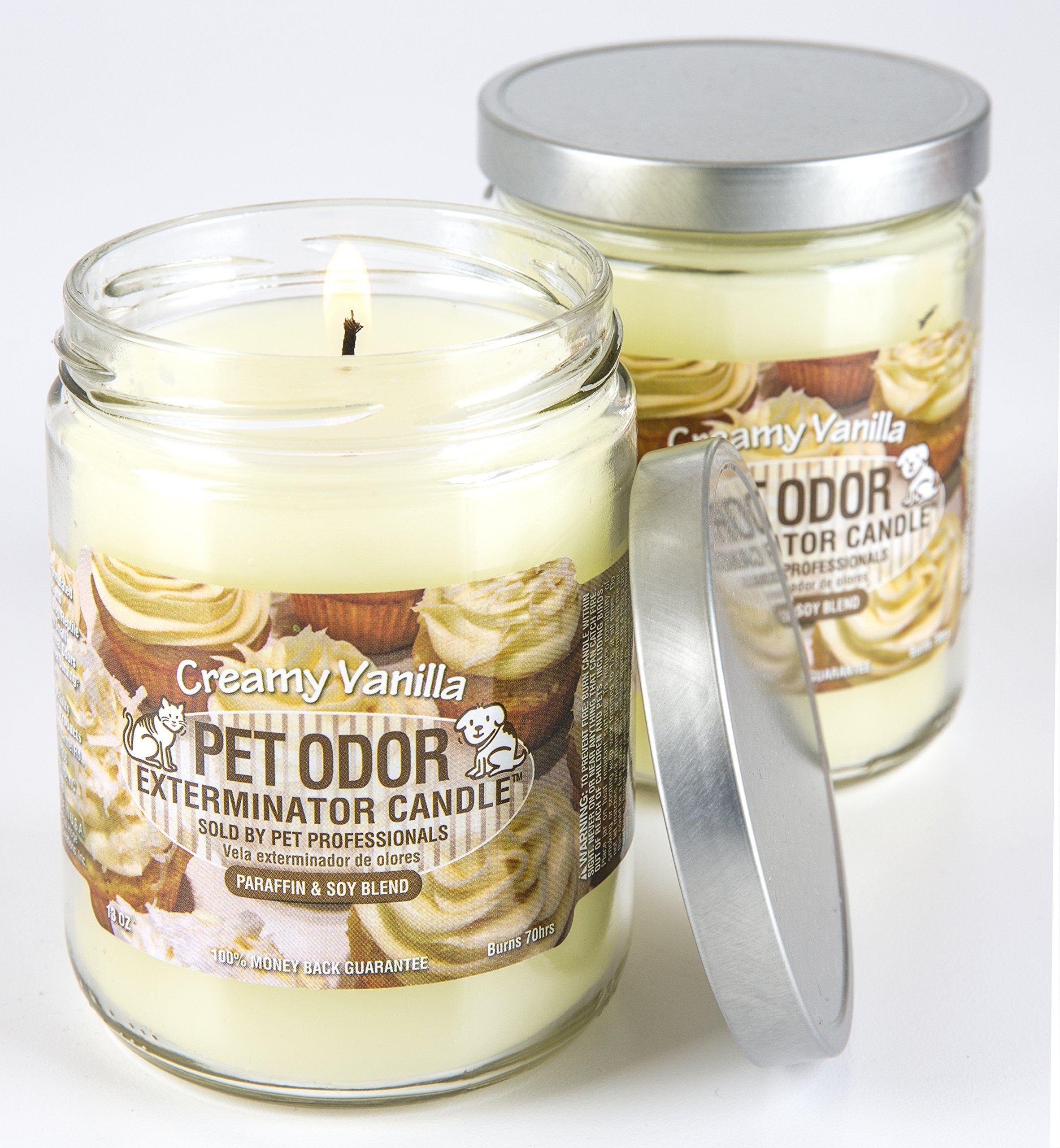 Specialty Pet Products Odor Exterminator Candle room setup demonstrates room-filling fragrance