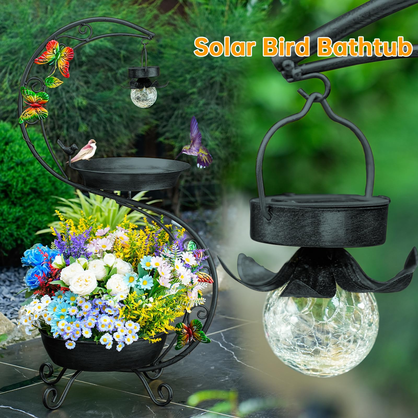 Speed Mate birdbath 36-inch-diameter bowl offers ample perch and drinking space