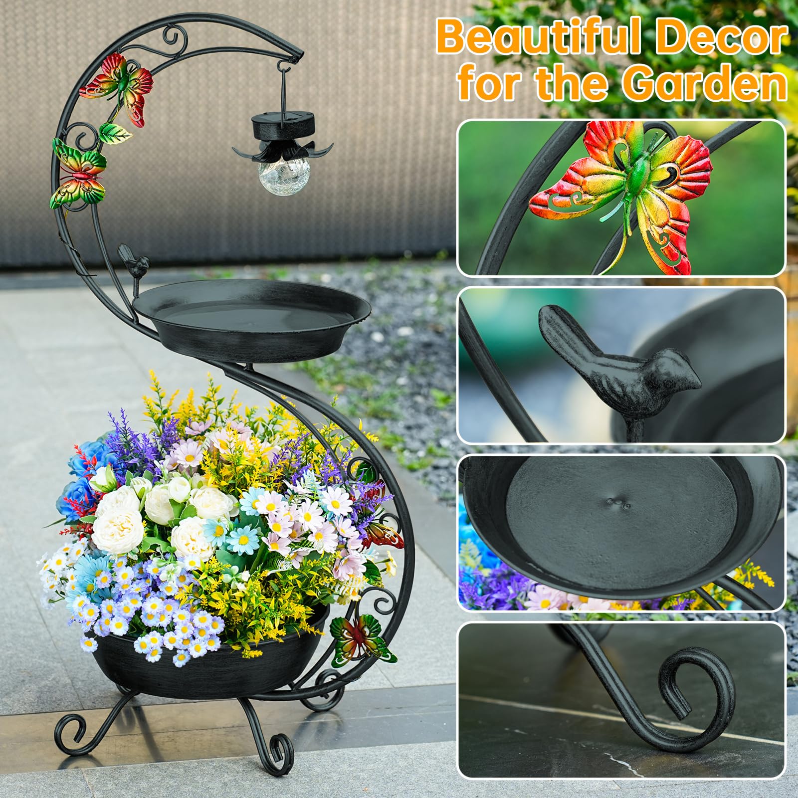 Speed Mate birdbath easy-assembly design lets one person set up quickly