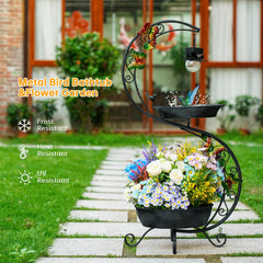 Speed Mate birdbath curved-design adds elegant garden style and bird-friendly functionality