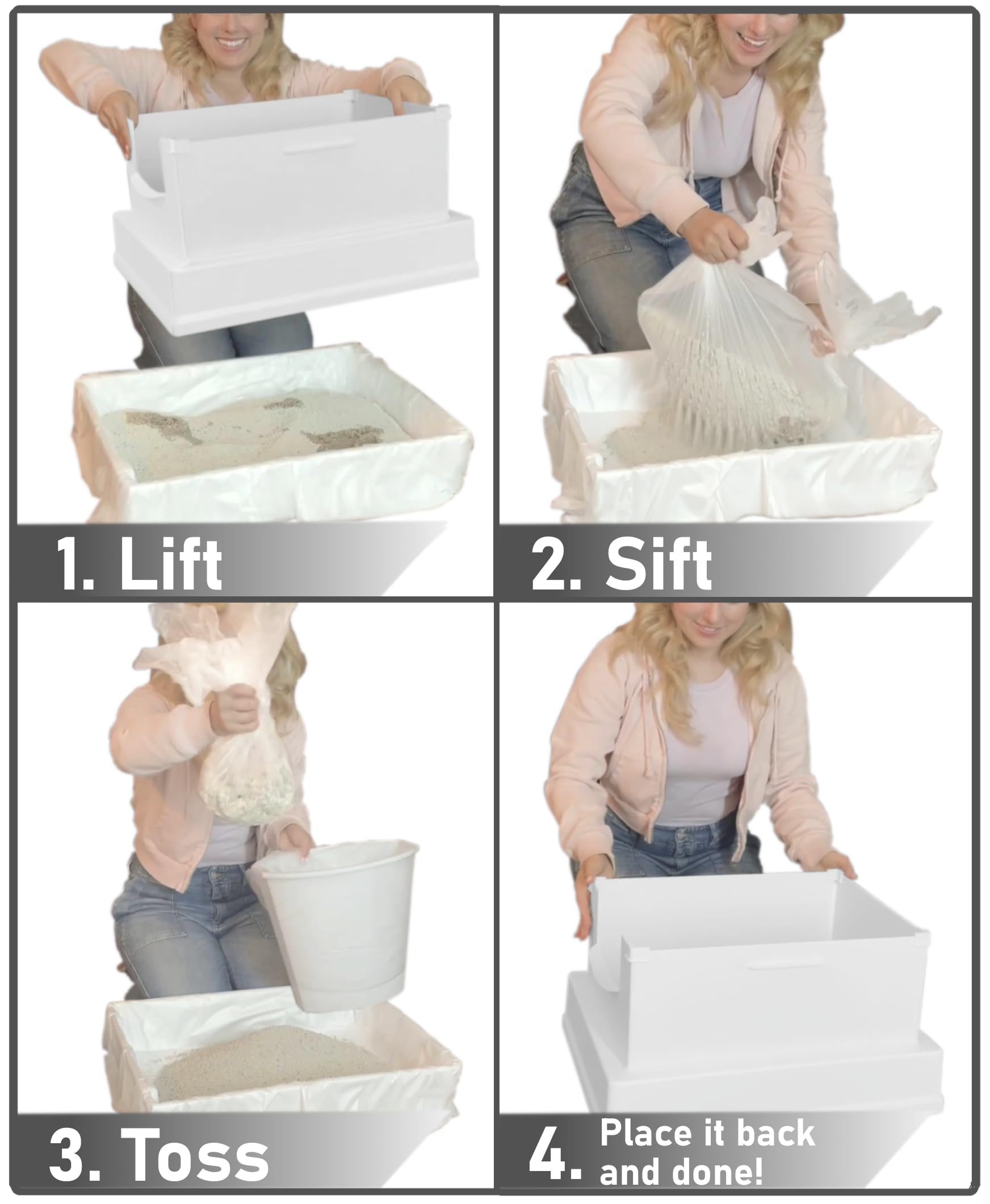 SpeedySift offset liners green setup demonstrates stackable sieves reducing tearing and leaks