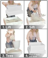 SpeedySift offset liners green setup demonstrates stackable sieves reducing tearing and leaks