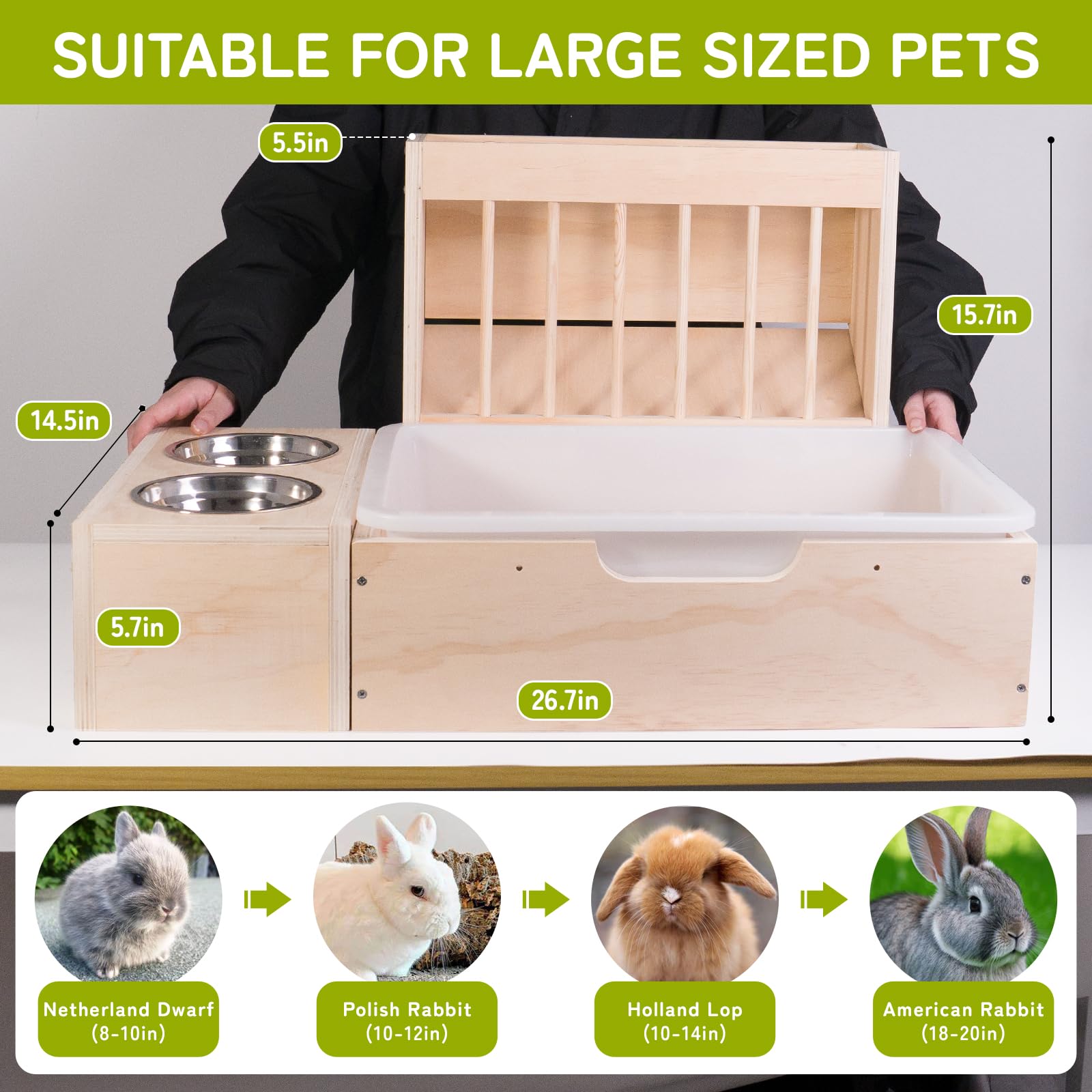 SPEETH versatile 3-in-1 feeder fits rabbits, guinea pigs, and other small pets.
