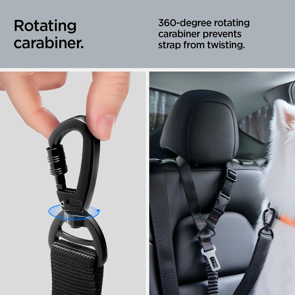 Spigen Universal 2-in-1 retractable seat belt carbon fiber detailing adds premium flair