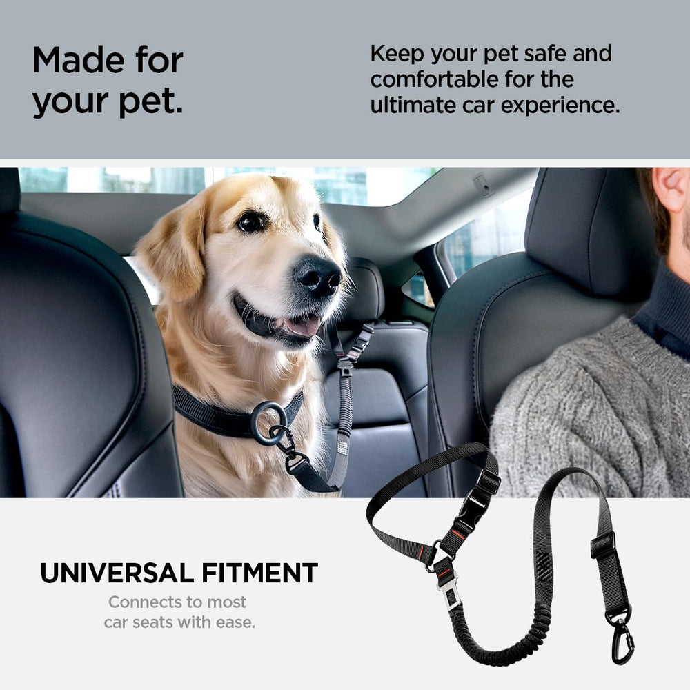 Spigen Universal 2-in-1 retractable seat belt dog leash with seatbelt clip attachment for easy securing
