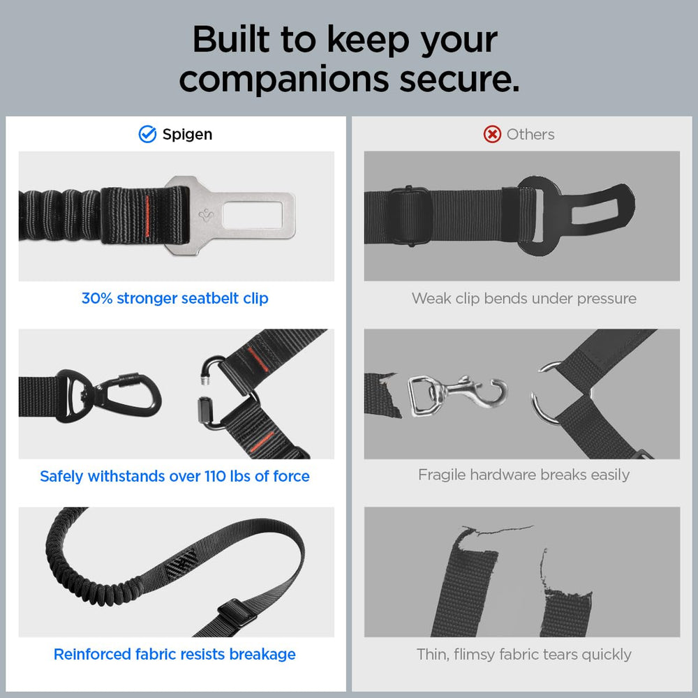 Spigen Universal 2-in-1 retractable seat belt gift-ready packaging for dog owners