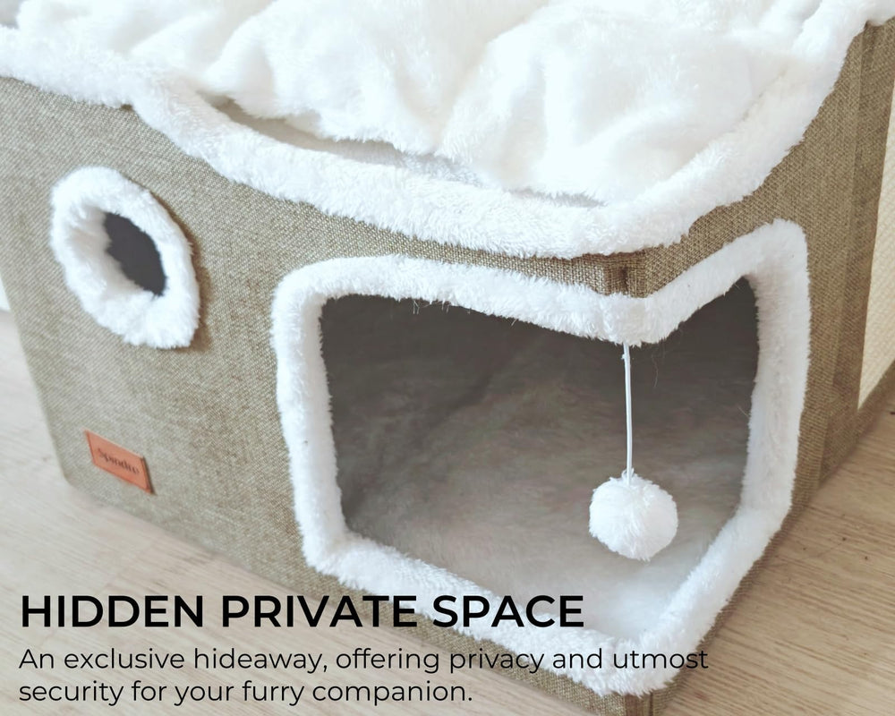 Spindro easy assembly cat condo with simple instructions