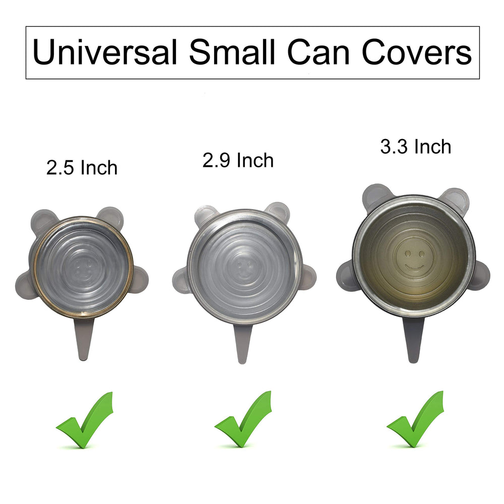 Spoiled Pet stretchable silicone lids on cans provide a secure seal for freshness