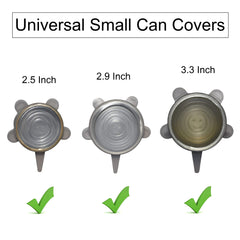 Spoiled Pet stretchable silicone lids on cans provide a secure seal for freshness