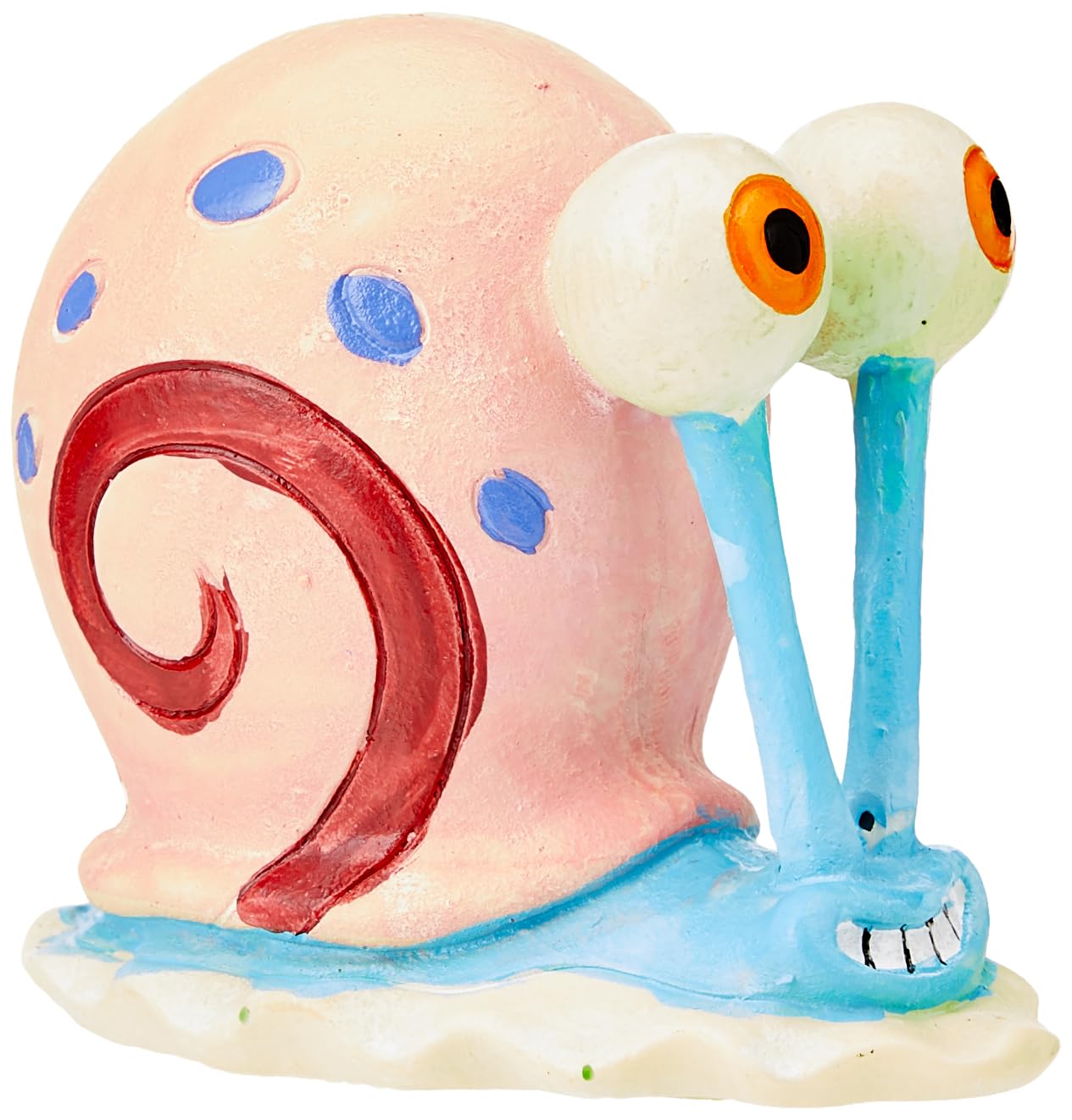 SpongeBob Gary snail ornament side view adds colorful charm to your aquarium decor.