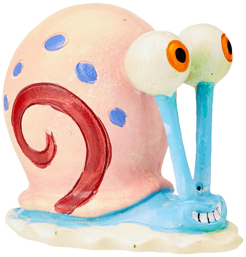 SpongeBob Gary snail ornament side view adds colorful charm to your aquarium decor.