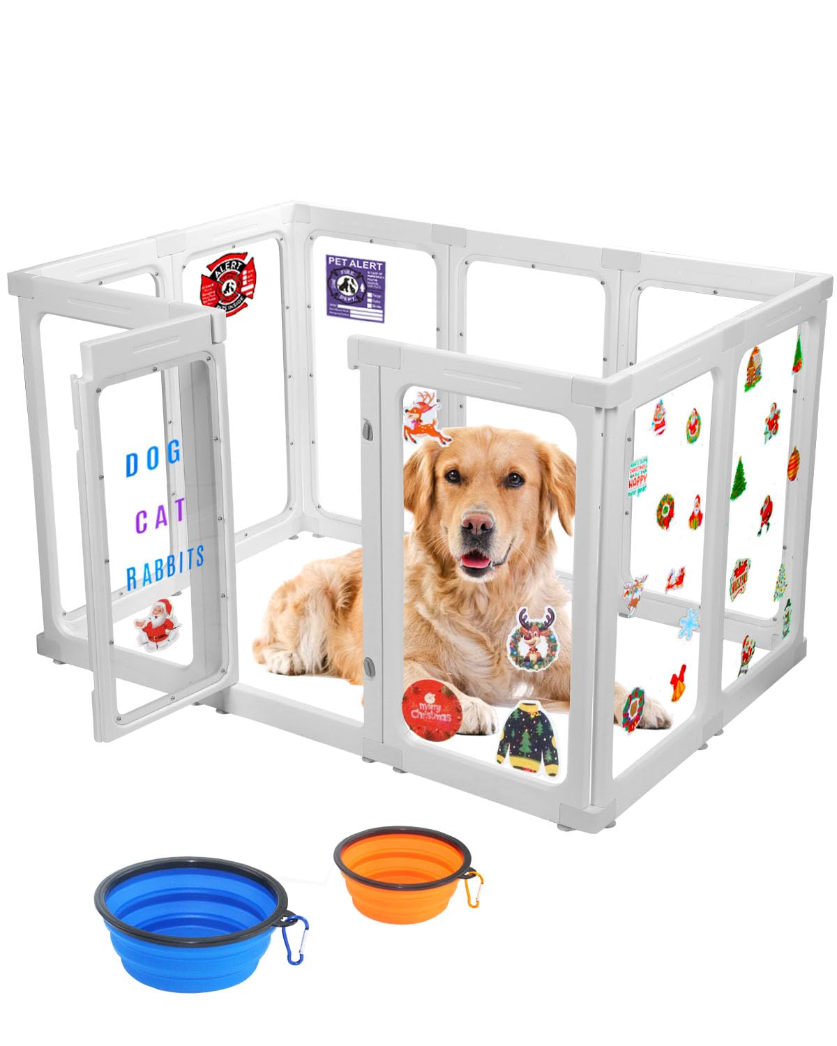 SPOODOR two-panel dog pen assembly with durable HDPE for lasting use.