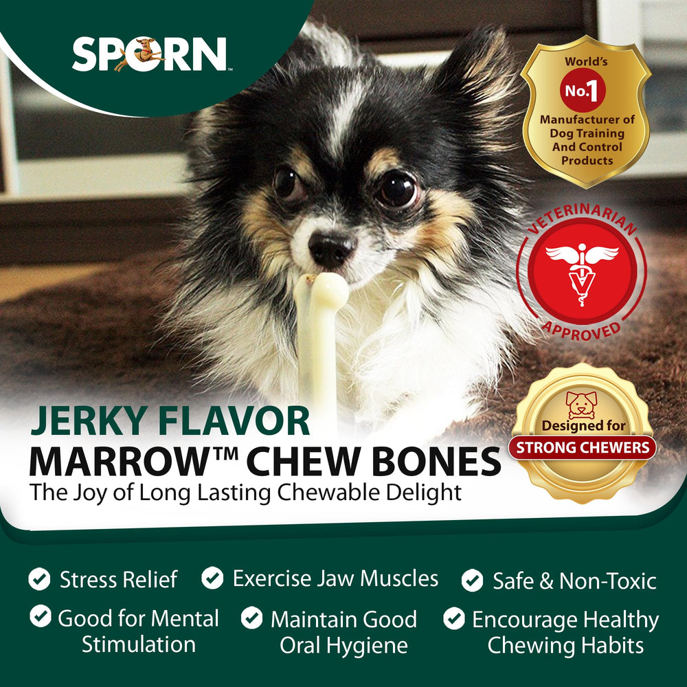 Sporn Durable Marrow Dog Chew Bones bone detail emphasizes tough nylon structure for aggressive chewers