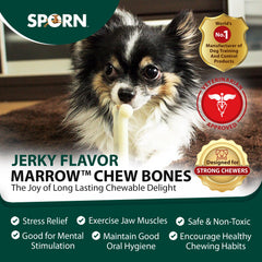 Sporn Durable Marrow Dog Chew Bones bone detail emphasizes tough nylon structure for aggressive chewers