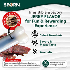 Sporn Durable Marrow Dog Chew Bones jerky flavor inside showcases irresistible palatability for extended chewing