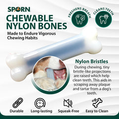 Sporn Durable Marrow Dog Chew Bones large-dog use demonstrates extra-large size for 80+ pound canines