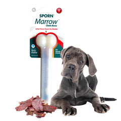 Sporn Durable Marrow Dog Chew Bones package view highlighting durable chew toy for strong chewers
