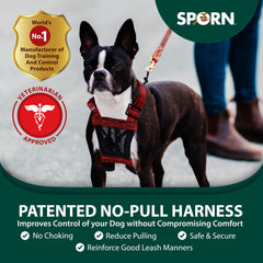 Sporn No-Pull harness adjustable strap ensures a perfect fit for growing puppies.