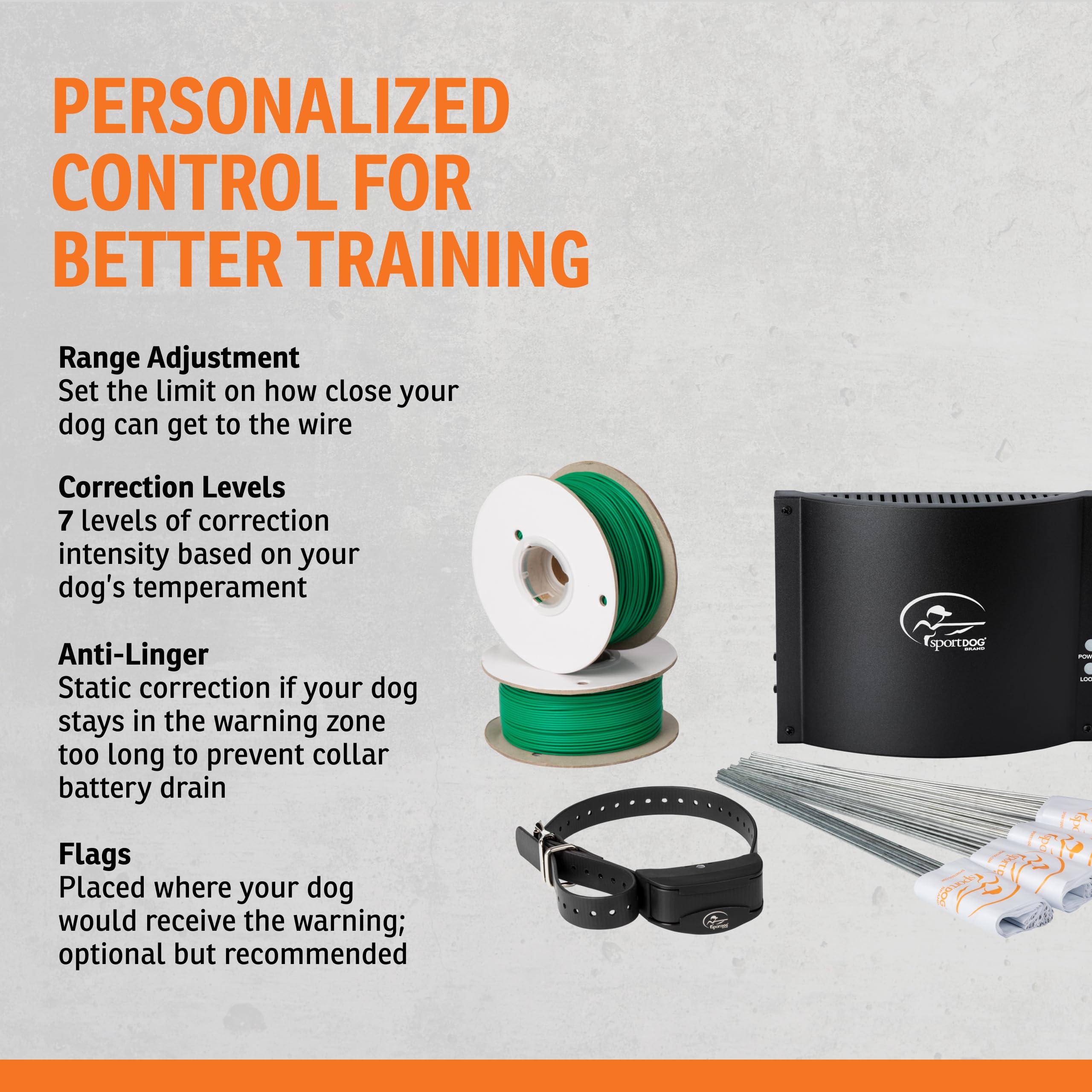 SportDOG boundary flags illustrate clear cues for training and boundary marking.