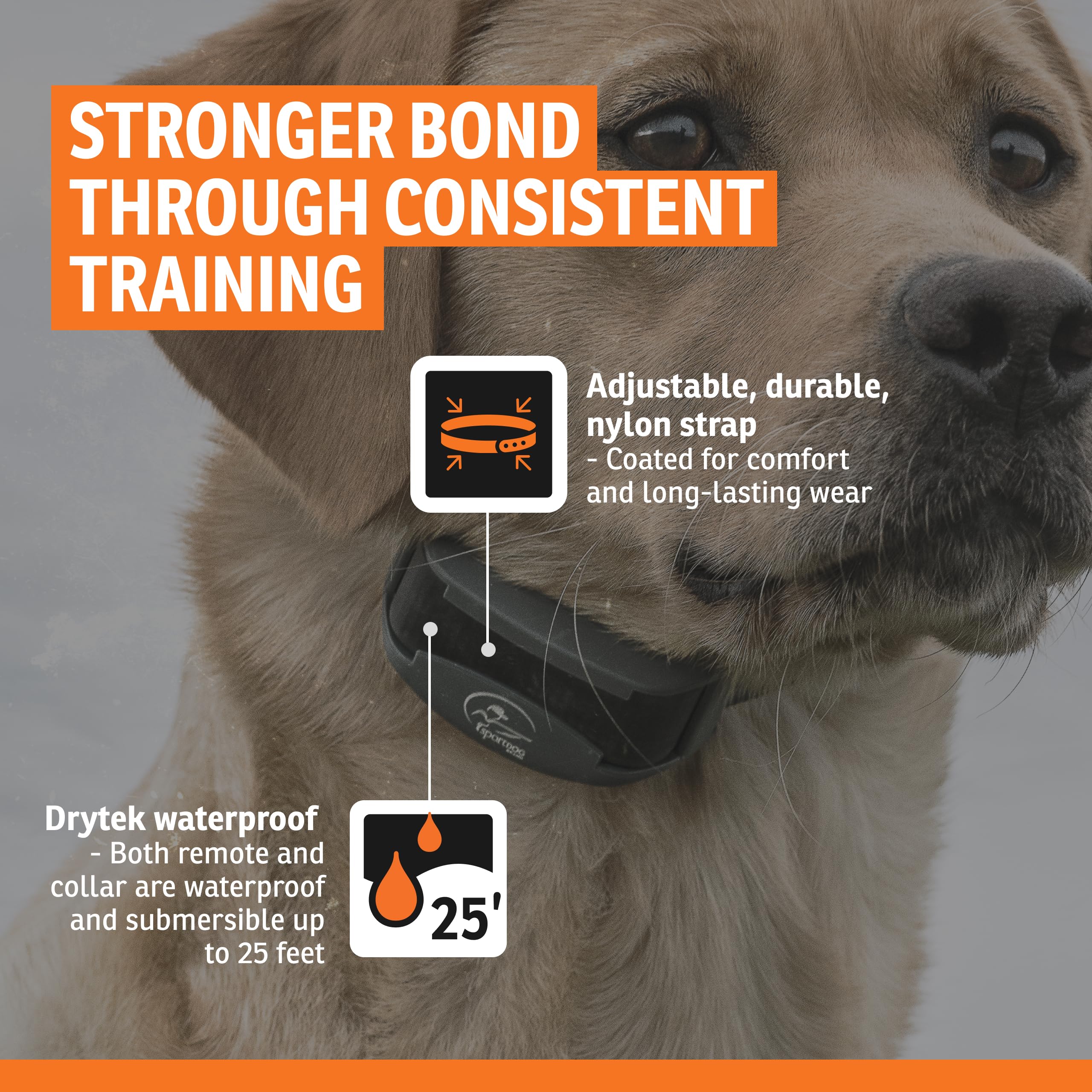 SportDOG quick-charge battery ensures up to 60 hours of use