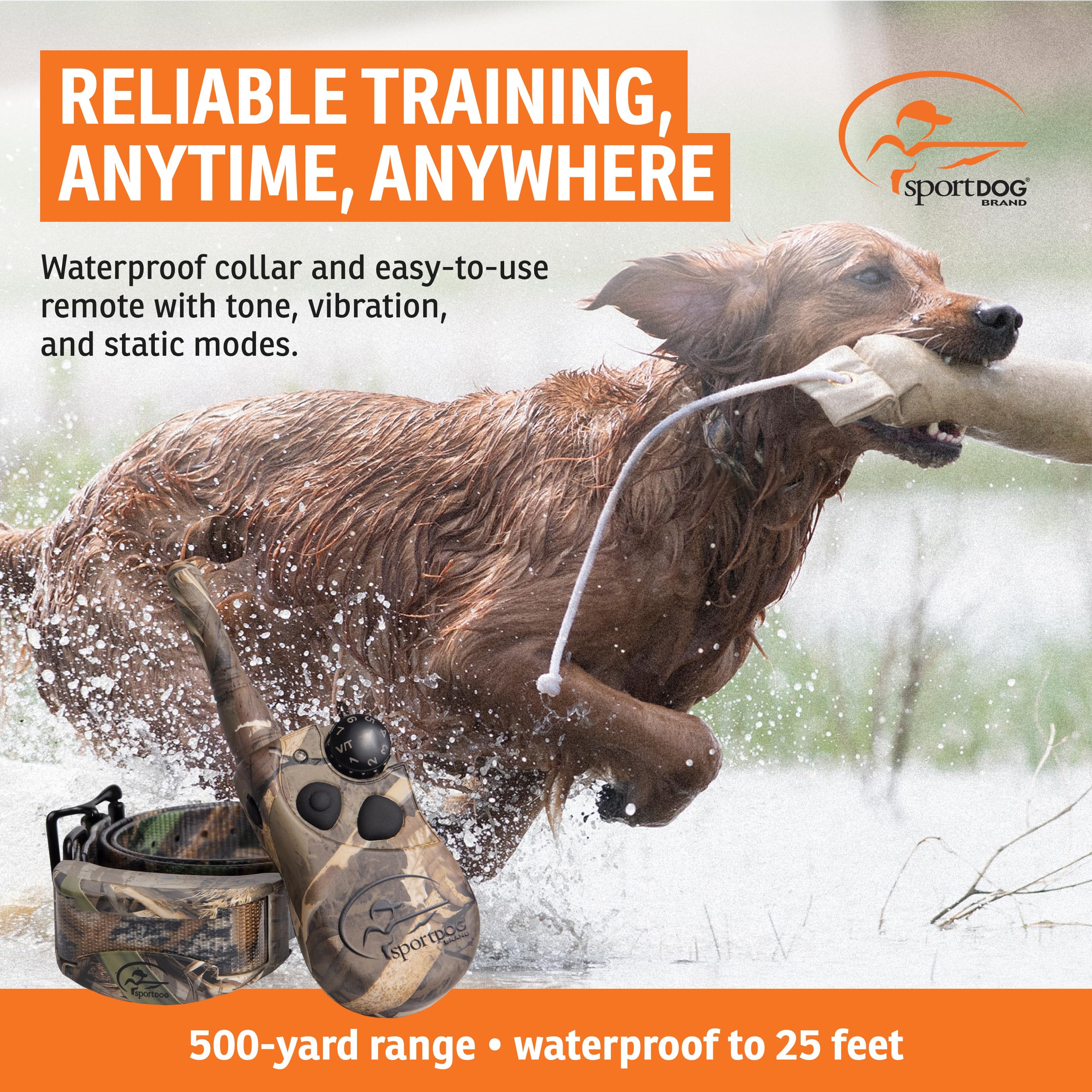 SportDOG WetlandHunter 425X remote handheld demonstrating precise training control.