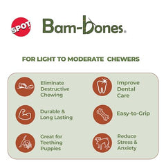 SPOT Bam-Bones bone chicken flavor closeup perfect for enticing chew sessions.