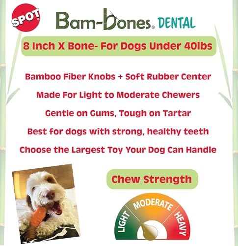 SPOT Bam-Bones 8in chew for mid-size dogs satisfies powerful chewers