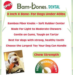 SPOT Bam-Bones 8in chew for mid-size dogs satisfies powerful chewers