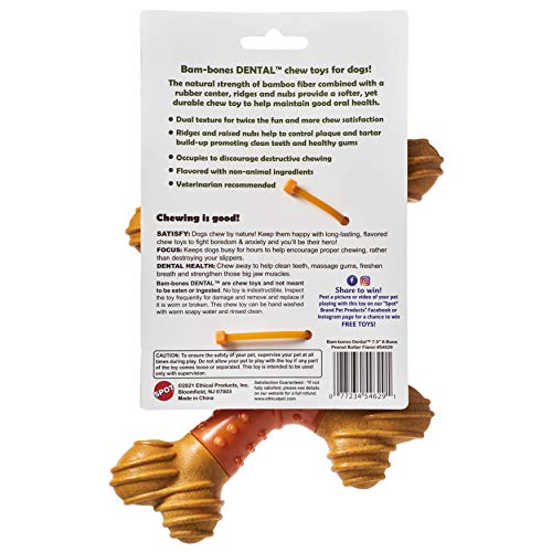 SPOT Bam-Bones X-Bone ridges and nubs tempt chewing while promoting dental plaque control