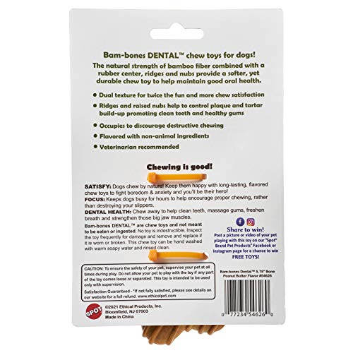 SPOT Bam-Bones peanut-butter flavor keeps dogs engaged during chew sessions