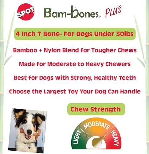 SPOT Bam-Bones Plus T-Bone grip with paw-pads demonstrates easy handling during chewing.