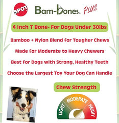 SPOT Bam-Bones Plus T-Bone grip with paw-pads demonstrates easy handling during chewing.