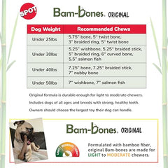 SPOT Bam-Bones Wishbone close-up highlights raised nubs for dental cleaning.