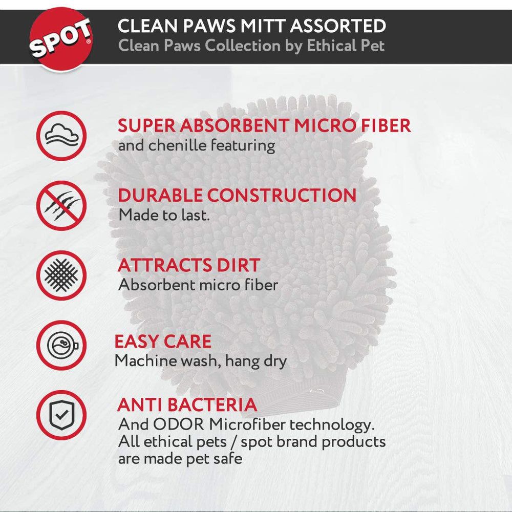 SPOT Clean Paws mitt provides a soothing drying massage for pets.