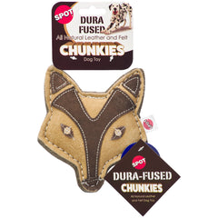 SPOT Dura-Fused Chunkies Fox front view; durable chew toy for dogs