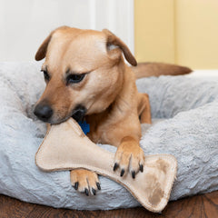 SPOT Dura-Fused Leather Bone toy featuring double stitching for strength