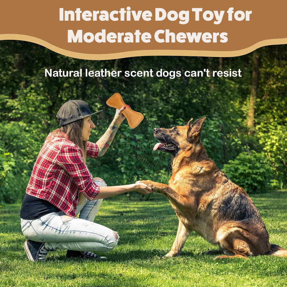 SPOT Dura-Fused Leather Bone toy uses eco friendly materials for playtime